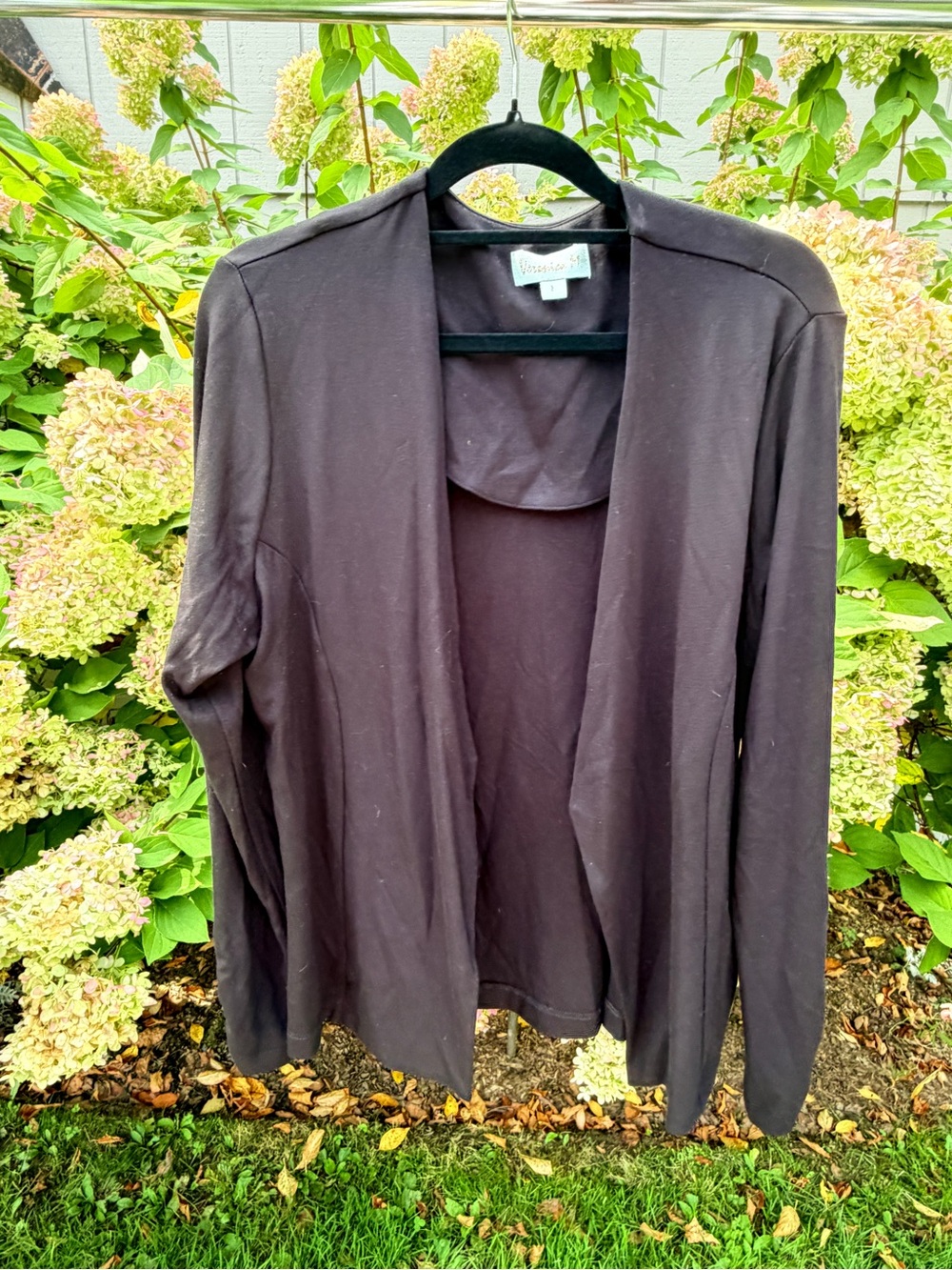 Veronica M Black Open-Front Women's Cardigan